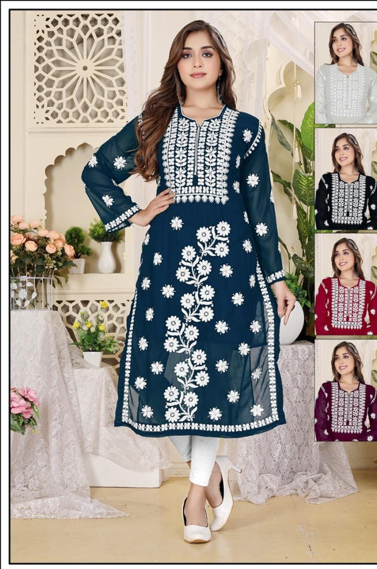 Kurti - Georgette material with Embroidery work