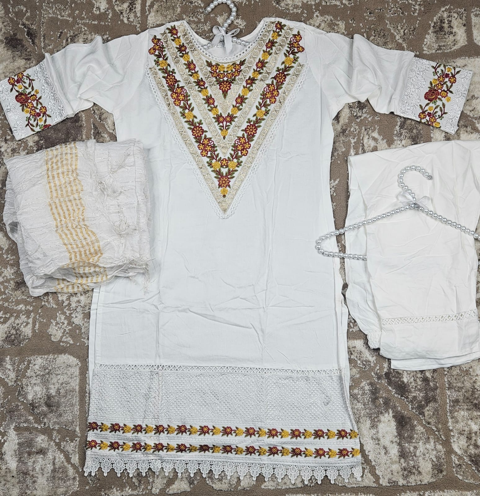 Rayon embroidery kurta pant set