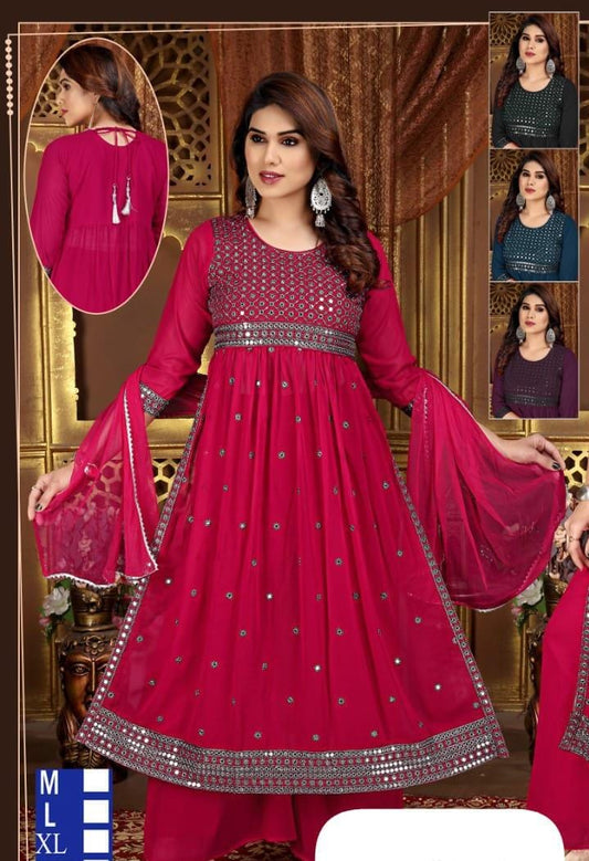 Full dress set - Mirror work Georgette material